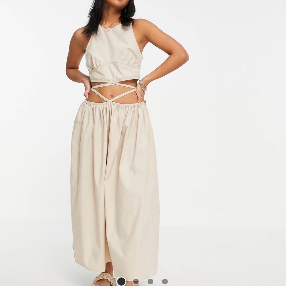 ASOS Cream Asymmetrical Dress